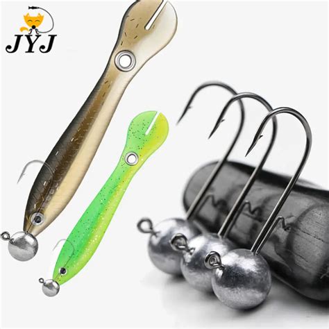 Jyj Pcs Lot Round Head Fishing Jig Hook For Casting With Soft Worm