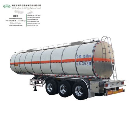 Wholesale Aluminum Tanker Trailer 36000l~42000l 3 Axle Transport Food Cooking Oil Edible Oil In