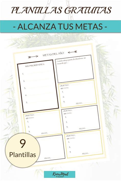 9 Plantillas Para Alcanzar Tus Metas Knowmad Assistant Procesos De Negocio Como Organizar