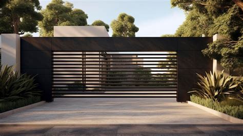 premium ai image linear aluminum gate