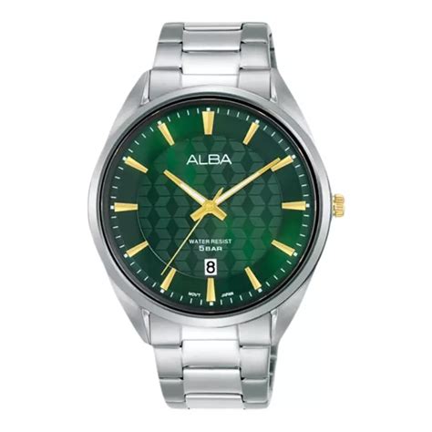 Jual Alba Jam Tangan Pria Alba As Q X Green Dial Stainless Steel