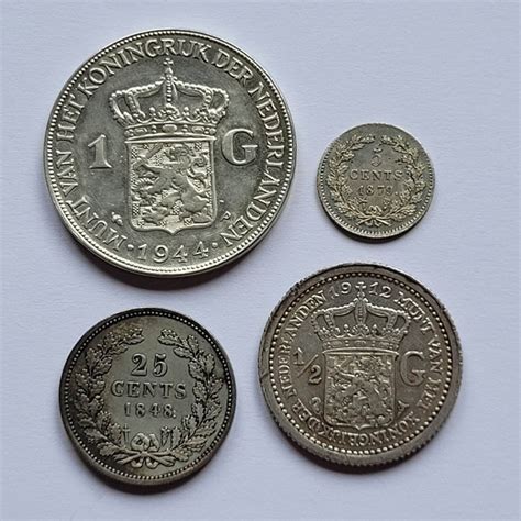 Nederland 5 Cents 25 Cents 1 2 En 1 Gulden 1848 1944 4 Catawiki