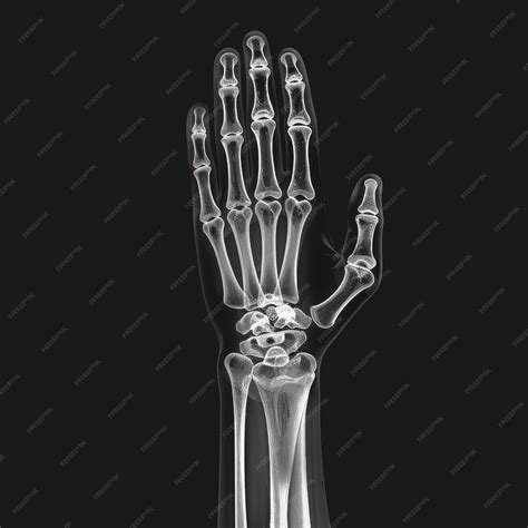 Xray Of Human Hand Bones Medical Illustration Of Skeletal Hand