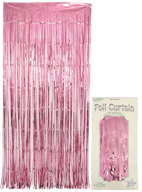 Oaktree Foil Door Curtain 0 90m X 2 40m Metallic Lt Pink Foil