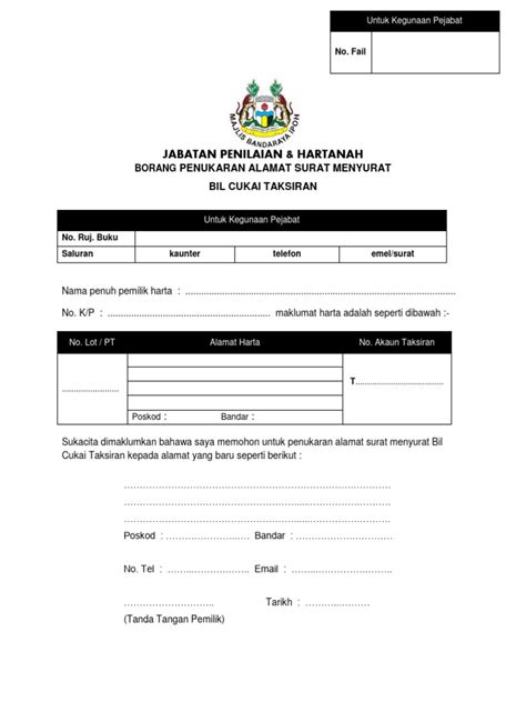 Borang Tukar Alamat Pdf