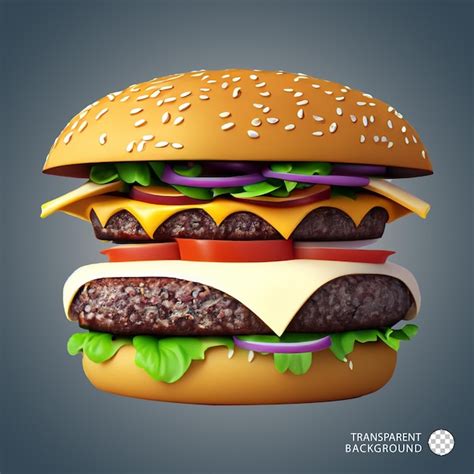 Premium PSD 3d Rendering Of Delicious Cheese Burger 3d Render