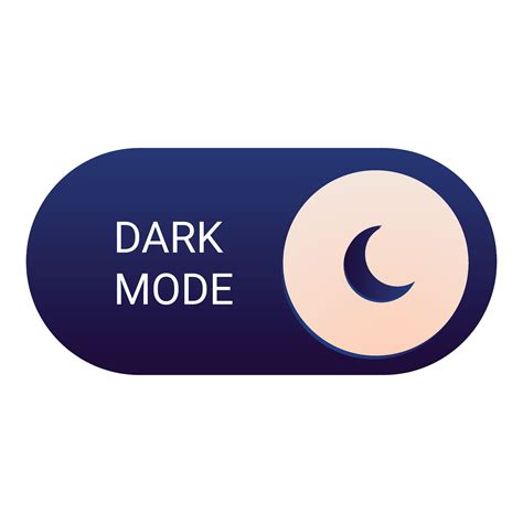dark mode button activating night shift feature  vector art