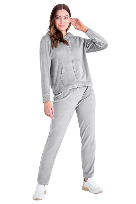 Citycomfort Tracksuit Womens Full Set 2 Piece Zip Up Velour Tracksuit Ebay