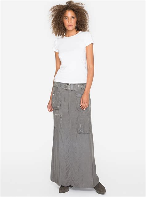 Cupra Long Cargo Skirt Fuscious Grey Lost Village Johnnywas Cargo