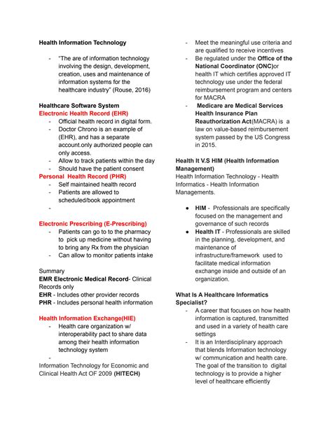 Health Informatics Vs Information Technology