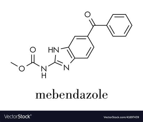 Mebendazole Anthelmintic Drug Molecule Used Vector Image