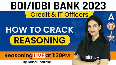 Bank Of India 2023 IDBI Bank How To Crack Reasoning By Sona