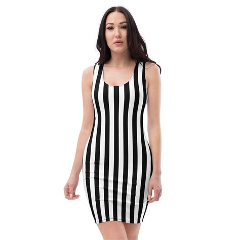 Tight Black And White Striped Dress Atelier Yuwaciaojp