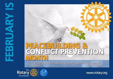 February Is Peacebuilding Conflict Prevention Month Rotary District