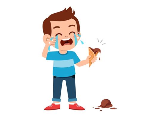 crying kid ice cream royalty  images stock  pictures
