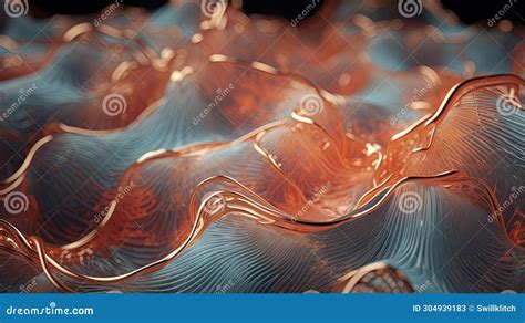 Scientific Abstraction With Futuristic Textured Tissue Waves Tech Background With Close Up Wave