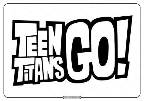 Free Printable Teen Titans Go Pdf Logo Outline