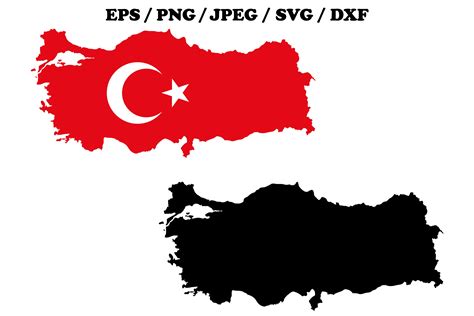 Turkey National Flag Map Design Graphic By Terrabismail · Creative Fabrica