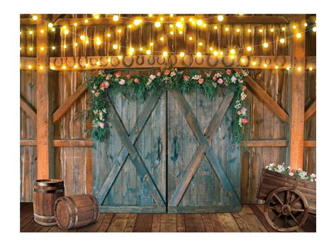 Buy Allenjoy Rustic Barn Western Cowboy Floral Backdrop Photography