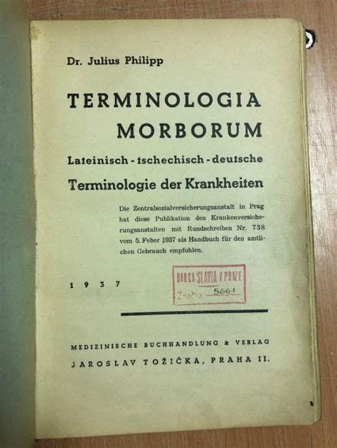 Kniha Terminologia morborum latinsko česko německé názvosloví nemocí