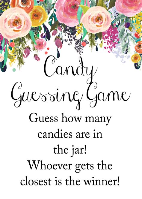 Free Printable Guess How Many Sweets In The Jar Template