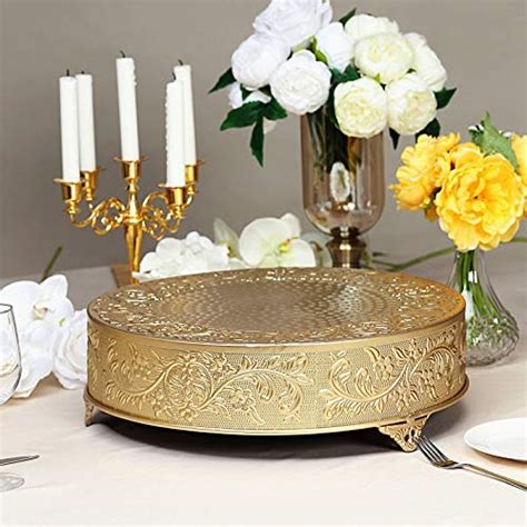 18 Inch Cake Stand Efavormart 18 Inch Gold Round Embossed Metal Cake Plateau Stand Riser