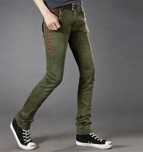 Military Skinny Jeans New Mens Camouflage Jeans Motocycle Camo Slim