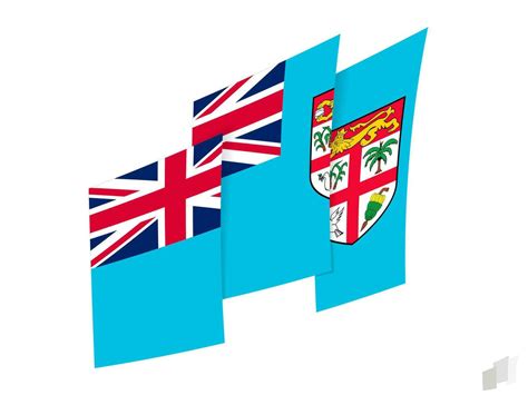 Fiji flag in an abstract ripped design. Modern design of the Fiji flag ...