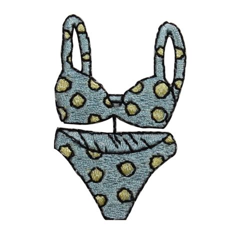 ID 7748 Polka Dot Bikini Patch Swim Suit Fashion Embroidered Iron On Applique Etsy