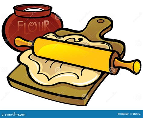 Dough With Rolling Pin Cartoon Vector | CartoonDealer.com #8803531