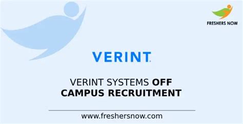 Verint Systems Off Campus 2024 2025 Recruitment Drive For Freshers