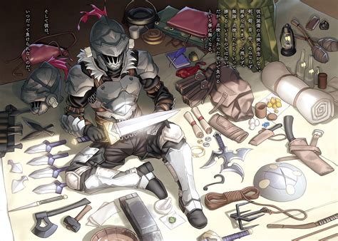 Goblin Slayer, Slayer, helmet, armored, armor, Light Novel, goblin, red