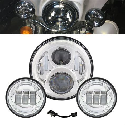 7 LED Headlight With 4 5 Inch Led Passing Fog Lamps For Harley