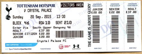 Tottenham Hotspur V Crystal Palace Ticket A Photo On Flickriver