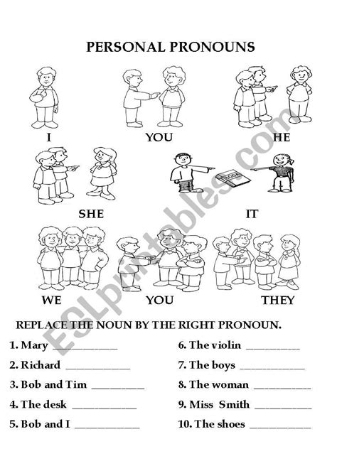 Personal Pronouns Esl Worksheet By Blanchiux1 Pronoun Worksheets