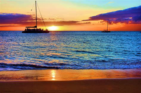 Wallpaper Ocean Sunset Vacation Beach Hawaii Sand Maui