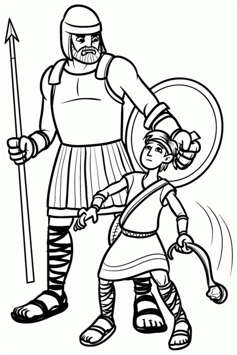 Gambar Mewarna Daud Dan Goliat