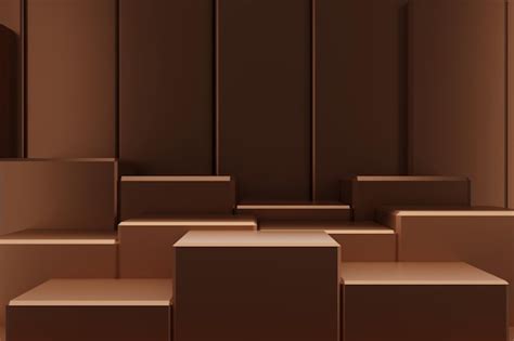 premium photo cube base  metalic realistic empty display podium