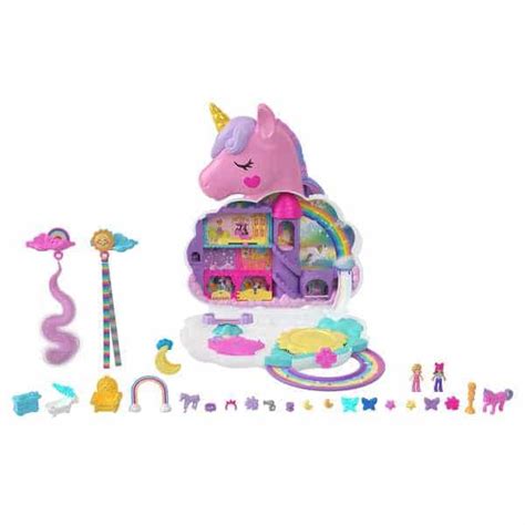 Le Salon Licorne Arc En Ciel Polly Pocket Mattel King Jouet