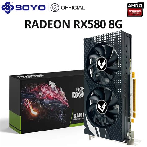 SOYO Radeon RX580 8G Kartu Grafis Kartu Video Game Memori GDDR5 DVI