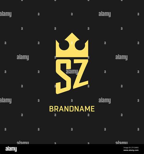 Monogram SZ Logo Shield Crown Shape Elegant And Luxury Initial Logo