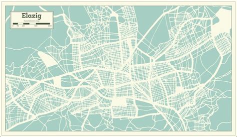 Premium Vector Elazig Turkey City Map In Retro Style