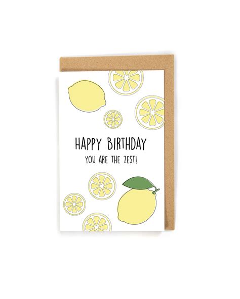 Lemon Birthday Card Funny Birthday Card Cute Birthday Card Etsy