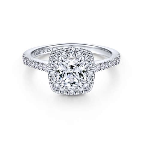 GABRIEL CO CUSHION HALO DIAMOND ENGAGEMENT RING Beard S Diamonds