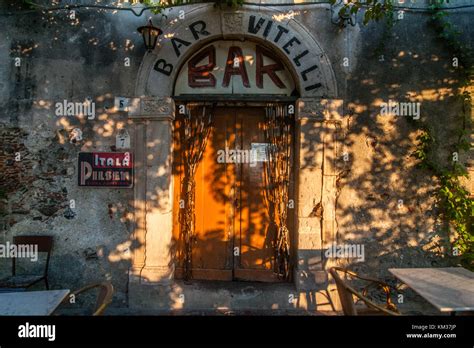 Bar Vitelli is seen in the village of Savoca, Sicily, Italy. The town Stock Photo: 167258302 - Alamy