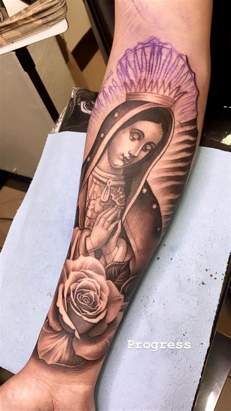 Virgen De Guadalupe Tattoo With Roses