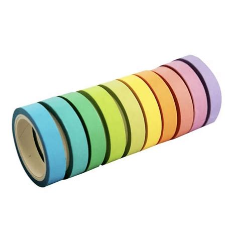 Washi Tape Tom Pastel Fina 0 7 Fita Adesiva Kit 12 Unidades Fita