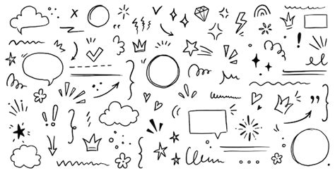 Premium Vector Sketch Underline Emphasis Arrow Shape Set Hand Drawn