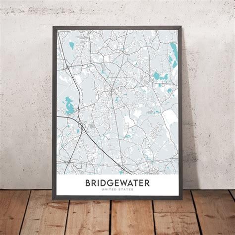 modern city map  bridgewater ma state university bridgewater