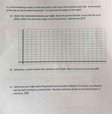 Solved A Ferris Wheel Has A Radius Of M And Rotates At The Rate